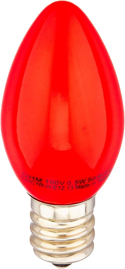 Amazon オーム電機 Ledローソク球 装飾用 0 5w 2lm 赤色 C7 E12 レッド Ldc1r H E12 13 オーエイチエム Ohm Led電球