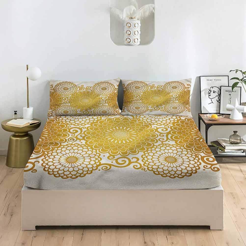 LCGGDB California King Size Fitted Sheet & Pillowcase Sets,Spirituality