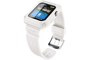 SUPCASE for Apple Watch 9/8/7/6/SE/5/4 45/44mm Case with Band (Unicorn Beetle Pro), [Anti-Scratch] [Bumper Protector] Rugged Men Cover with Adjustable Strap Band for iWatch 9/8/7/6/SE/5/4, White