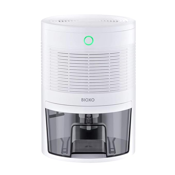 Bioxo UltraQuiet Mini Dehumidifier, Portable Dehumidifier for 1300 Cubic feet (172 sq ft) of a