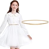 JASGOOD Kids Skinny Gold Metal Waist Belt for Girls Elastic Metal Chain Waist Belt
