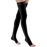 JOBST Relief Thigh High Graduated Compression Stockings 20-30mmHg - Comfortable Unisex Design with Silicone Dot Band - Open Toe