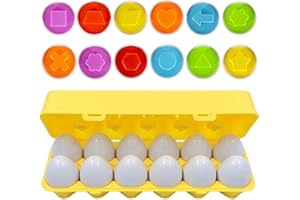 HIWIND Easter Eggs for Toddler Matching Egg for 1 2 3 Year Old Boy Girls Easter Gift Platic Easter Eggs Easter Basket Filled Color & Shape Sorter Skills Study Toys Early Learning Match Egg