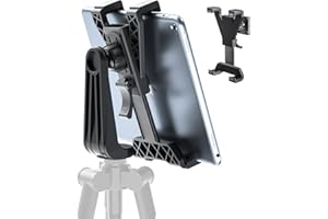 XWXELEC iPad Tripod Mount Adapter with 1/4" Screw iPad Holder for Tripod, 360 Rotatable Tablet Clamp Mount fits iPad Pro 10.5, iPad Air Mini 3 4, Galaxy Tab, Selfie Stick(7-10.6") Tablets Mount