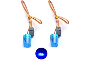 Chanmoo 1/10 1/14 RC Car Led Flash Lights Police OD 13MM Multi-Function 360 Degree Rotating Flashing Lamp for 1:10 RC Off Road Car 1:14 Tamiya Tractor RC Engineering Truck 2PCS (Blue)