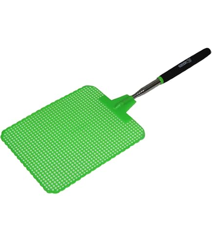 2-Pack Extendable Fly Swatter Set – Telescopic Stainless Steel Handle With Large PE Plastic Head
