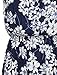 Allegra K Women's Valentine's Day Floral Printed Half Placket Knee Length Sleeveless Spring Belted Dress Large Dark Blue-Floral