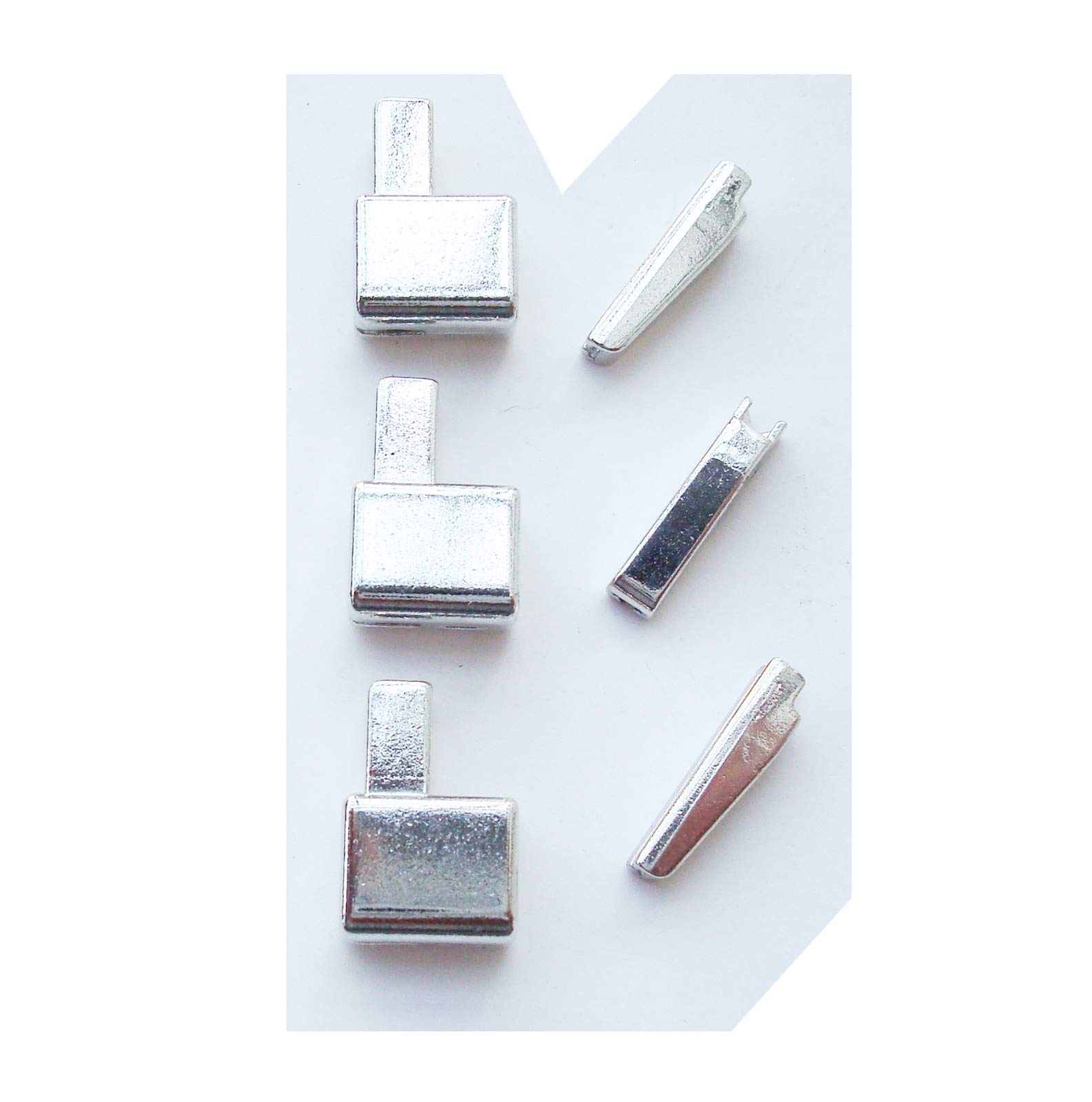 3 Sets #12 Metal Zipper Retainer Box and Insertion Pin,Zipper Bottom Stopper Sliders Repair Kit,Replace Broken Separating Zippers Kit (Silver)