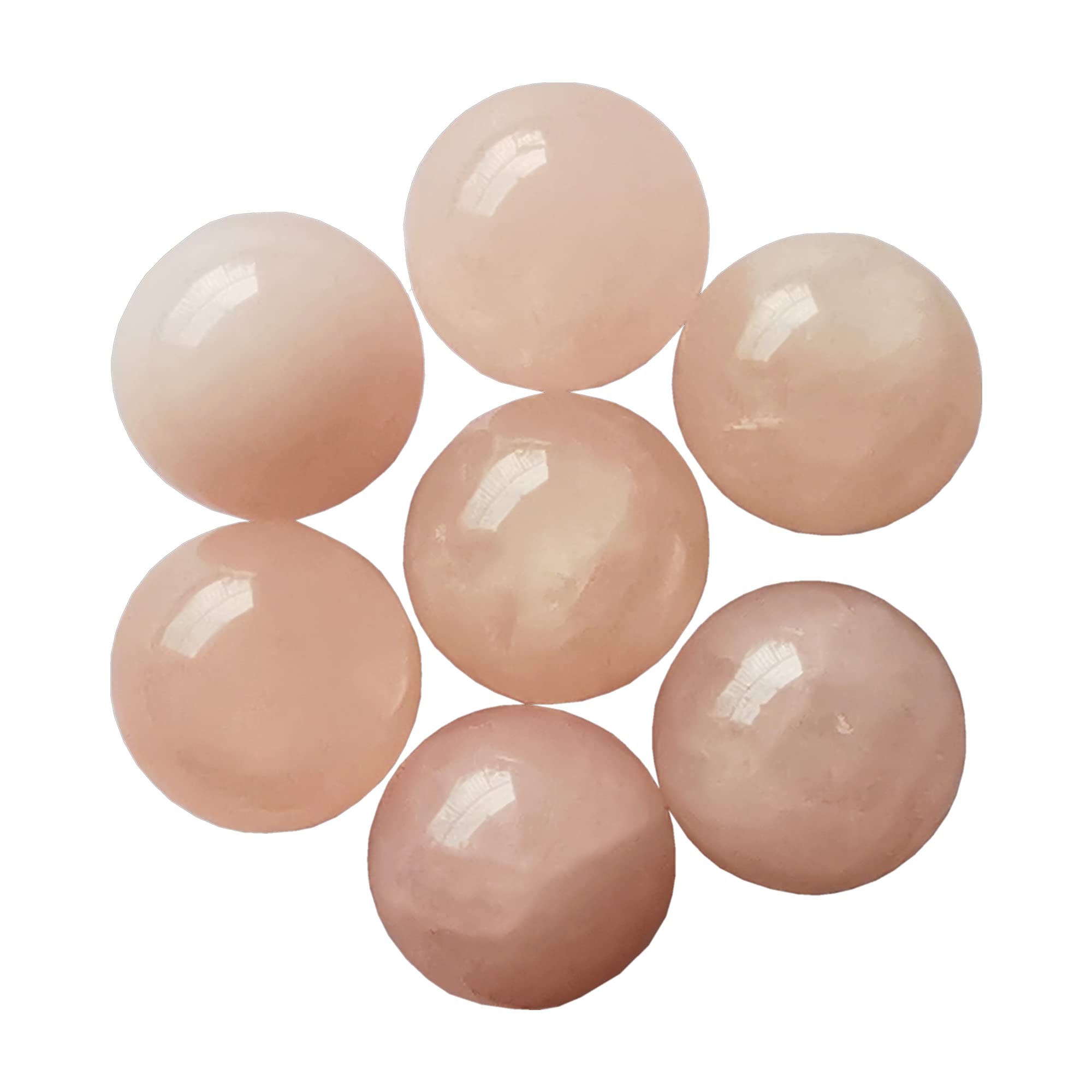 Manekieko 7 Pcs Natural Rose Quartz 2cm Crystal Sphere Ball Set,Feng Shui Chakra Aura Home Desk Decor Decorative Collection