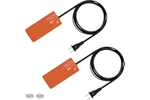 PAMASE 2 Pcs Silicone Car Engine Heater Pad - 2x5in Self-Adhesive Oil Pan Heater Pad with 194°F Thermal Protector, Battery Heater Pad Engine Block Heater Pad with 70" Long Power Cord (50W 120V)