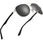 ZENOTTIC Polarized Aviator Sunglasses for Men Carbon Fiber Temple Pilot Sun Glasses with Mirrored Lens UV Protection