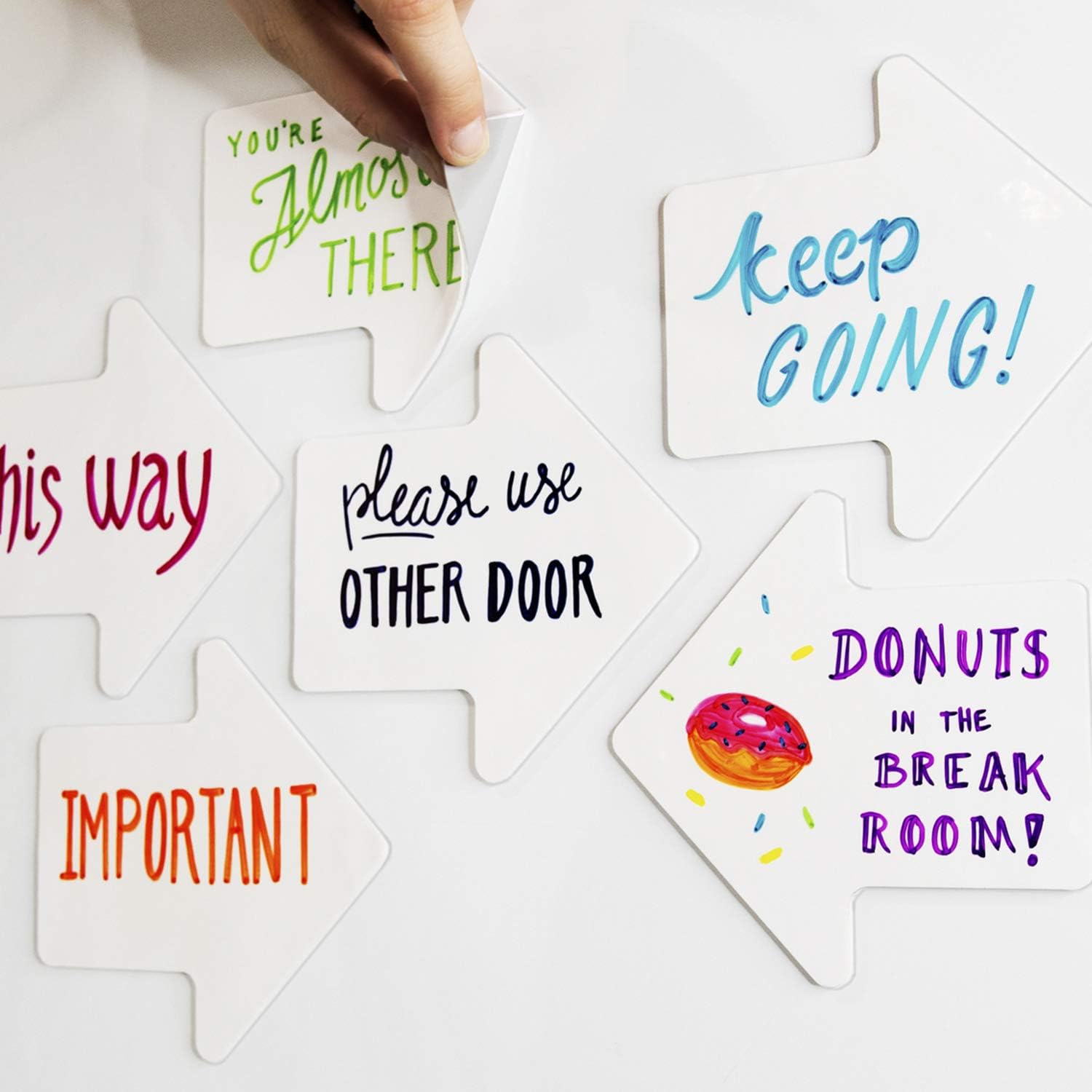 mcSquares Stickies Arrows - 6 Pack- Reusable, Dry-Erase, Adhesive-Free Stickers. Never Post Paper Notes Again! Cute and Fun Whiteboard Cursor, Pointer - Great for Home, Office, Classroom, Lockers