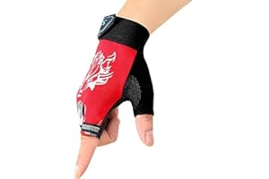 IPENNY Girls Boys Half Finger Cycling Gloves Sport Gym Gloves Racing Mitts Non-Slip Gel Short Finger Breathable Summer Gloves Mountain Road Bike Riding Bicycle Running Gloves
