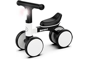 BEYOND INNOVENTIONS Balance Bike with Headlight- Lightweight & Modern Design | Toys For 1 Year Old Boy & Girl- Safe, Easy Build Toddler Bike, First Birthday Gift- Baby Toys 12-18 Months, Non-Slip Wheels, Parent-Approved