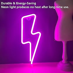 Neon Signs Lightning Bolt Neon Light Sign for Wall
