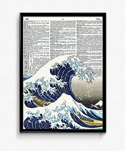 The great wave dictionary art print 9 x 12