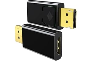 KUXIYAN Displayport to HDMI Adapter (2Pack) 1080P Gold Plated Dp to HDMI Converter Male to Female 1.3V Black