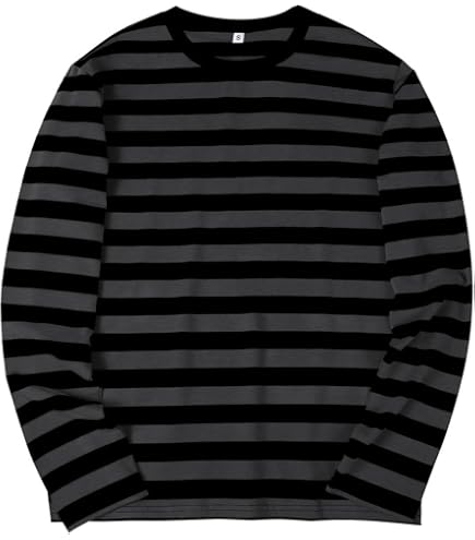 Zengjo Red and Black Striped Shirt(XS,Black&RED Wide) | Amazon.com