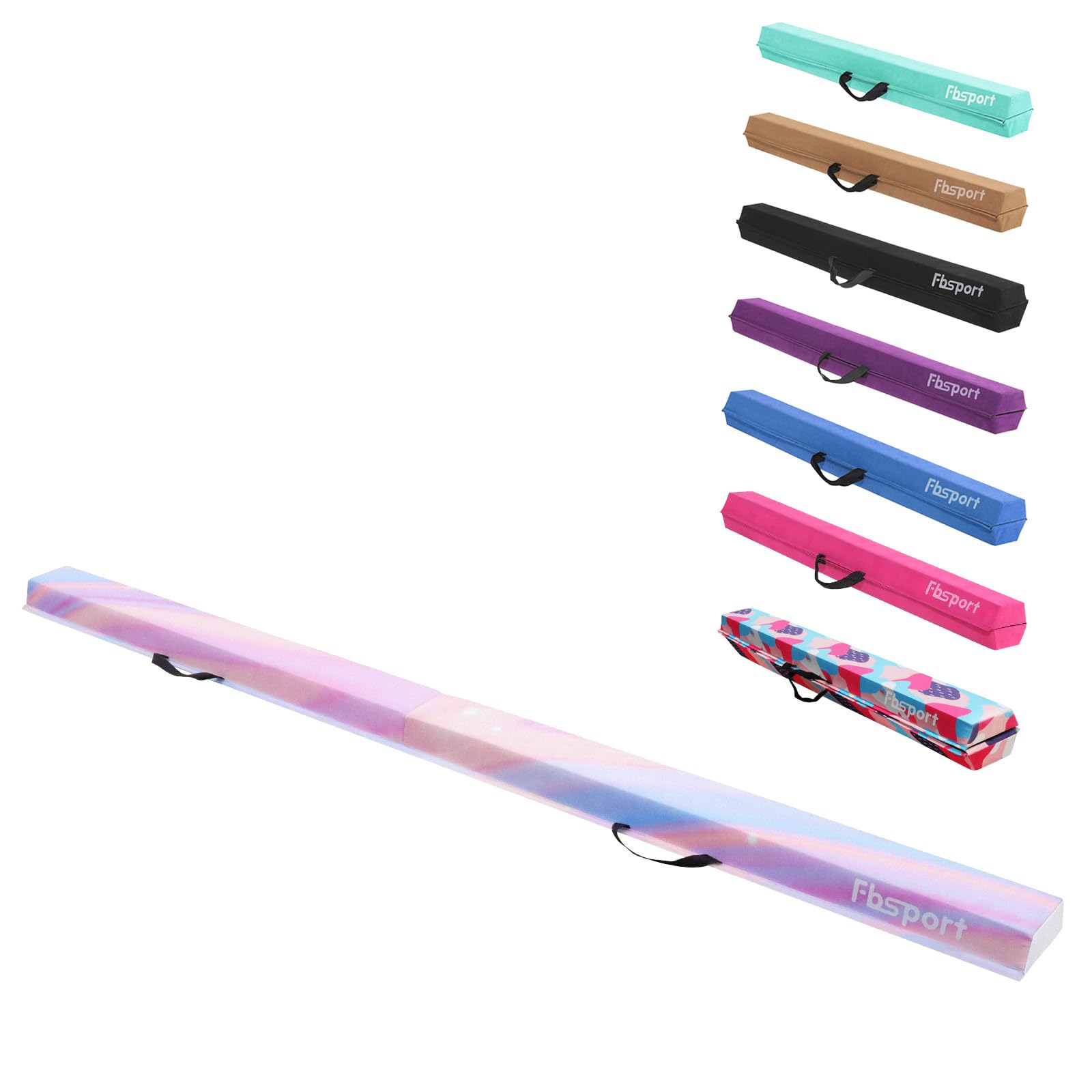 FBSPORT 6ft Balance Beam: Folding Floor Gymnastics Equipment for Kids Adults,Non Slip Rubber Base, Gymnastics Beam for Training, Practice, Physical Therapy and Professional Home Training Image