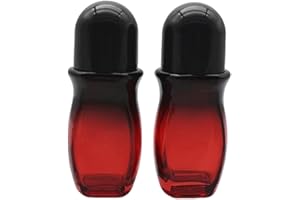 LJJCSFF 2pcs 50ml Glass Roller Bottles Large Empty Roller Ball Bottle Leak Proof Refillable Rollerball Bottles For Perfume Es