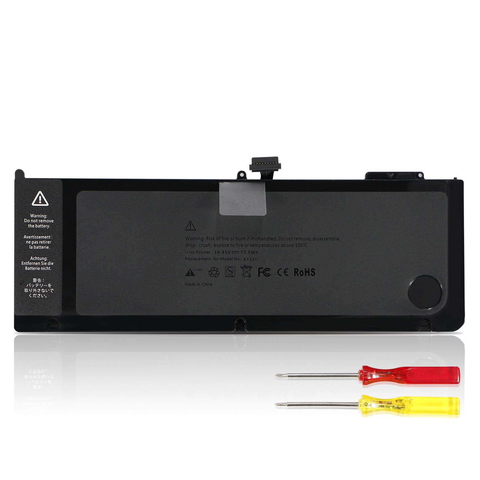 K KYUER 77.5Wh A1321 Laptop Battery for MacBook Pro 15" 15.4"A1286 (Only Mid 2009 2010) EMC 2324 2325 2353 MB985LL/A MB985F/A MB986LL/A MC118LL/A MC371LL/A MC371B/A MC372LL/A MC373LL/A MC373B/A 9-Cell