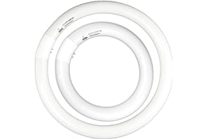 CHKADAWA FC8T9/CW 22W and FC12T9/CW 32W Cool White Round Fluorescent Light Bulb Set, 8 inch T9 22 Watts & 12 inch 32 Watts Circular Bulbs Pack, Circline Kitchen and Bath Light Bulbs, CRI 80, 4100K, G10q Prong