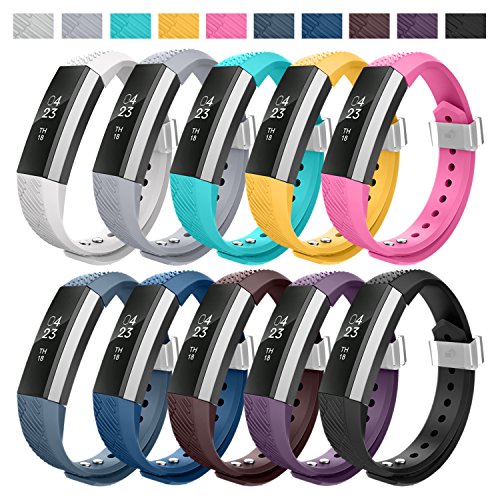 Greeninsync Compatible Fitbit Alta HR Bands, Replacement for Fitbit Alta Accessory Band Small Bracelet Straps for Fitbit Alta&Alta HR Fitbit Ace Available in 18 Colors with Ultrathin Fastener(10pack)