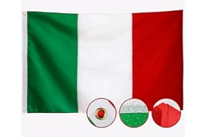 AGUIFLGS Double Sided Italian Flag 3x5 Outdoor Made In USA Italy Flags Heavy Duty 210D Nylon,Sewn Stripes, Stronger Brass Grommets,4 Stitched Hemming,Perfect for Outside