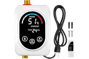 DOYXC Tankless Water Heater Electric 110V, 3000W Under Sink Instant On Demand Hot Water Heater, Portable Mini Small Water Heaters with Digital Display for Kitchen Bathroom RV