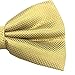 M2cbridge Men's Double Pleated Grid Bow Tie Formal Dress Plain Tie (Champagne)