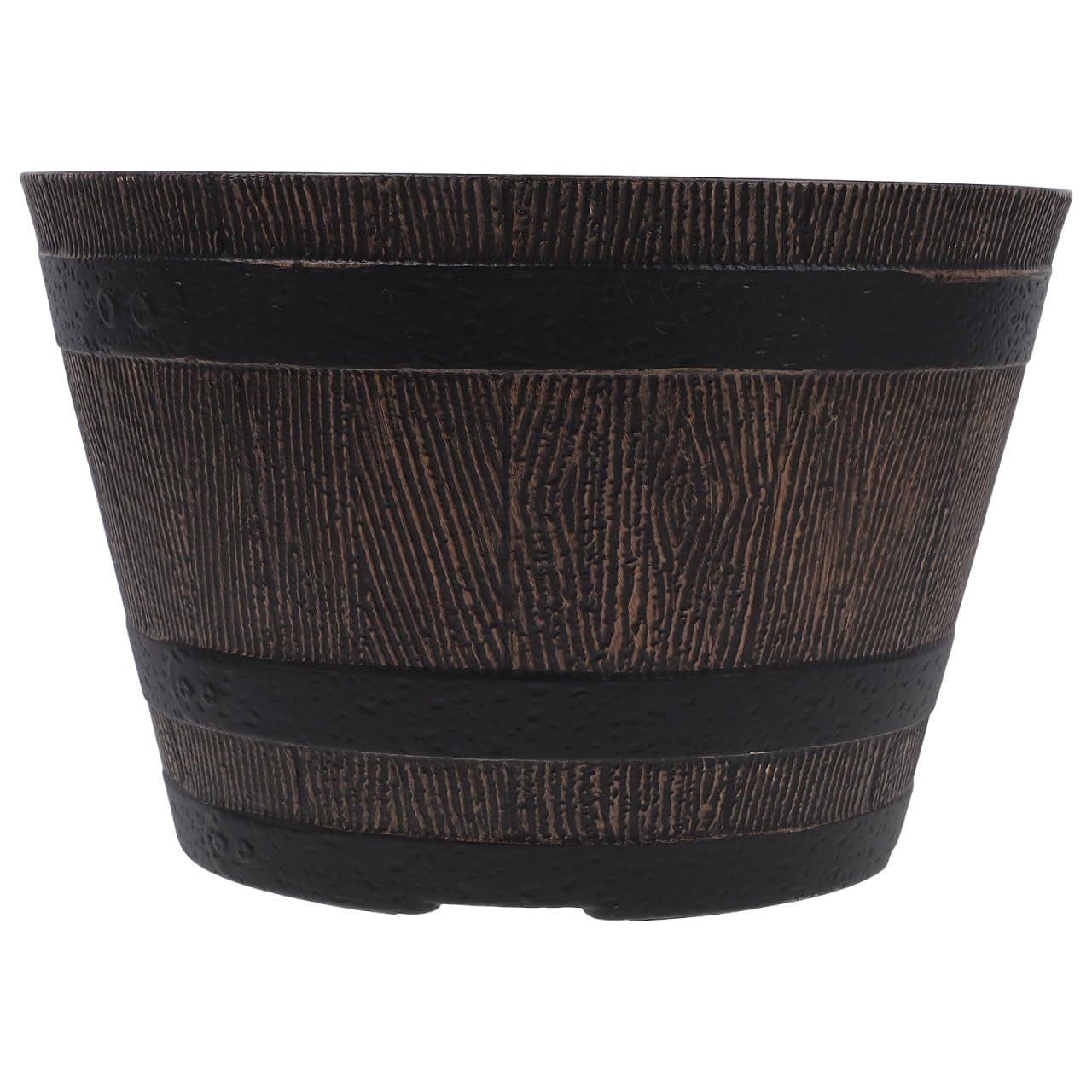 KONTONTY Resin Flowerpot with Grain Design Decorative Bonsai Planter Pot for Small Plants for Outdoor Garden and Balcony Use Lightweight and Sturdy Plant Container
