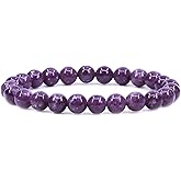 Keleny Gem Semi Precious Gemstones 8mm Natural Quartzite Stone Round Beads Crystal Stretch Bracelet 7 Inch Unisex
