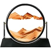 ZSDSZDZY Moving Sand Art Picture Liquid Motion, 3D Quicksand Décor, Deep Sea Sandscapes with Display Flowing Sand Frame for Relaxing, Desktop Office Home Decoration(Orange)