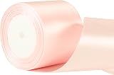 YAAVAAW 22m Baby Pink Satin Ribbon 75mm Thick Gift Wedding Car Decor