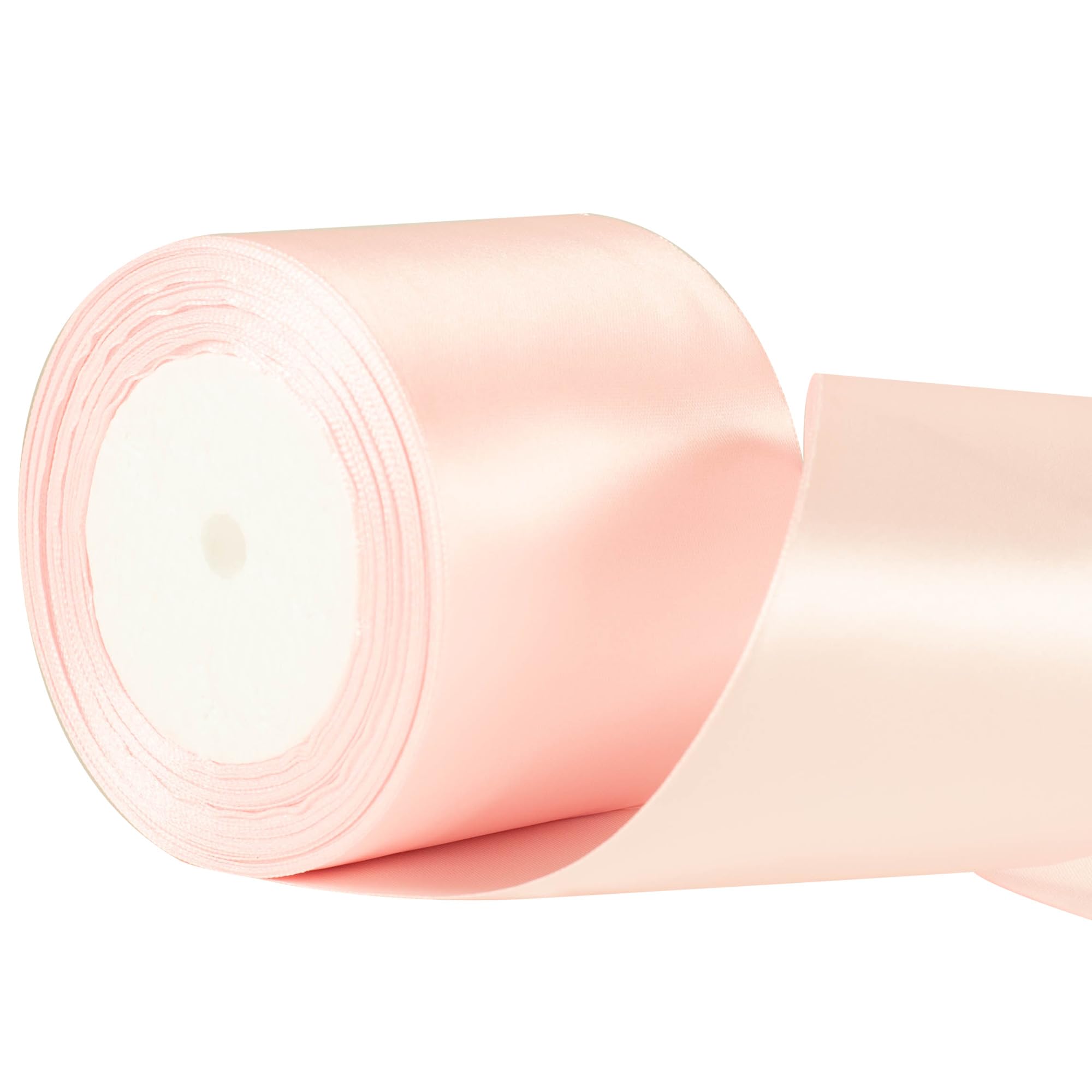 75mm Wide Baby Pink Thick Ribbon for Gift Wrapping 22m, Thick Pink Ribbons Fabric Satin Ribbon for Present Wrapping Christmas Florist Bouquet Cake Hair Bow Crafting Wedding Car Decoration