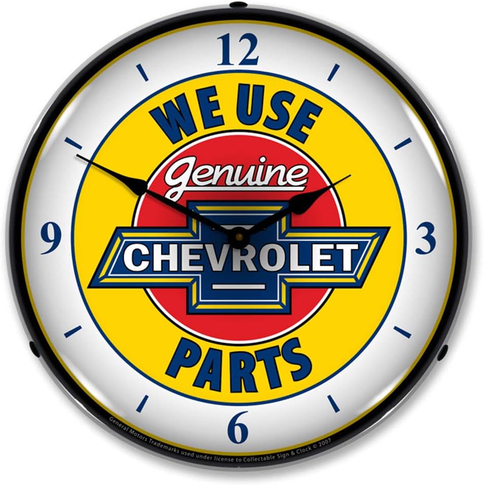 We Use Genuine Chevrolet Parts LED Wall Clock, Retro