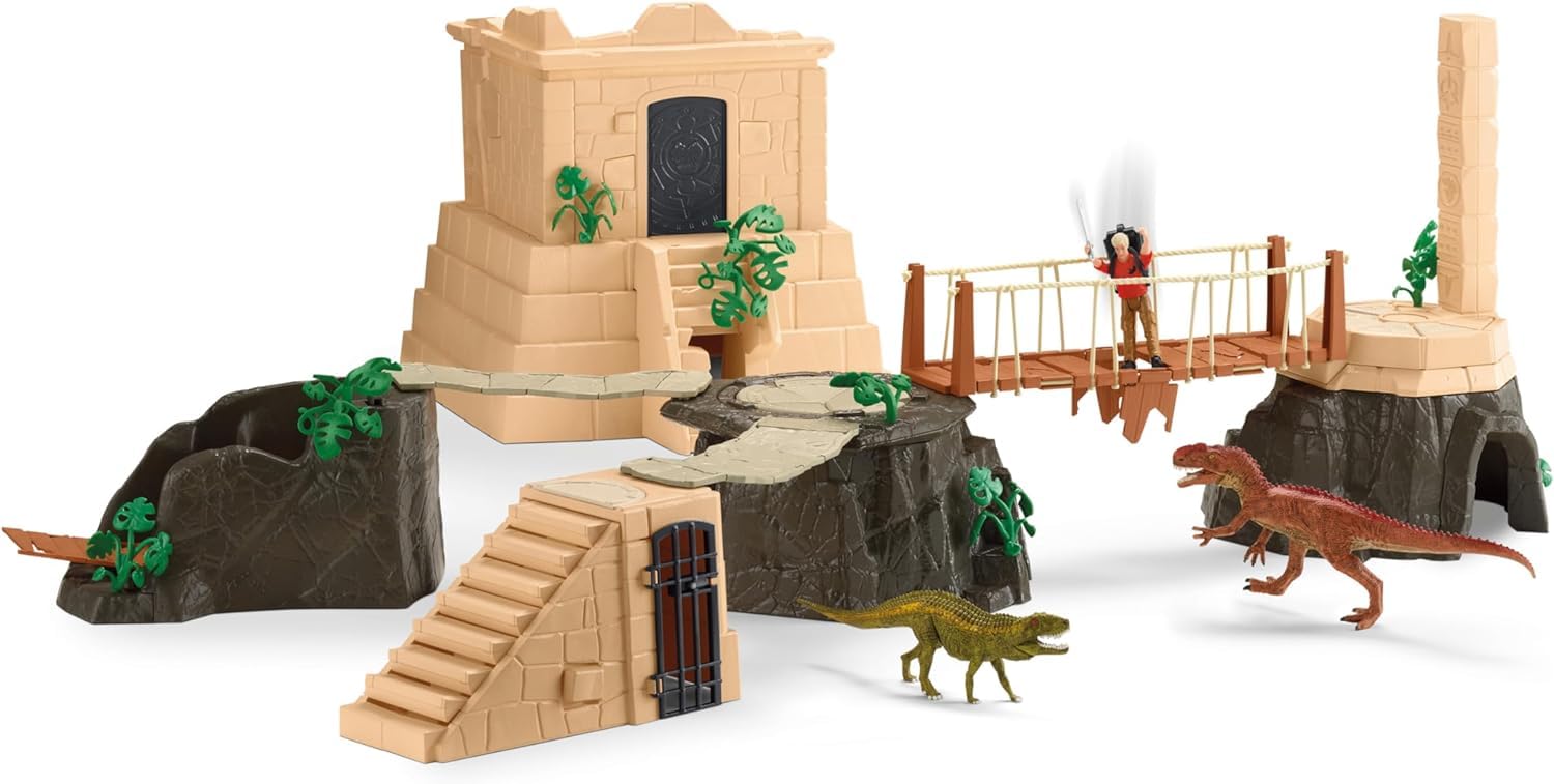 Schleich Dinosaurs 42656 | Dino Tempel-Eroberung Mega-Set | mit Flynn, 2 Dinos und einem Schatz | tolles Geschenk für Mädchen und Jungen | Spielzeug ab 5 Jahren | Dinosaurier Set aus 169 Teilen 8