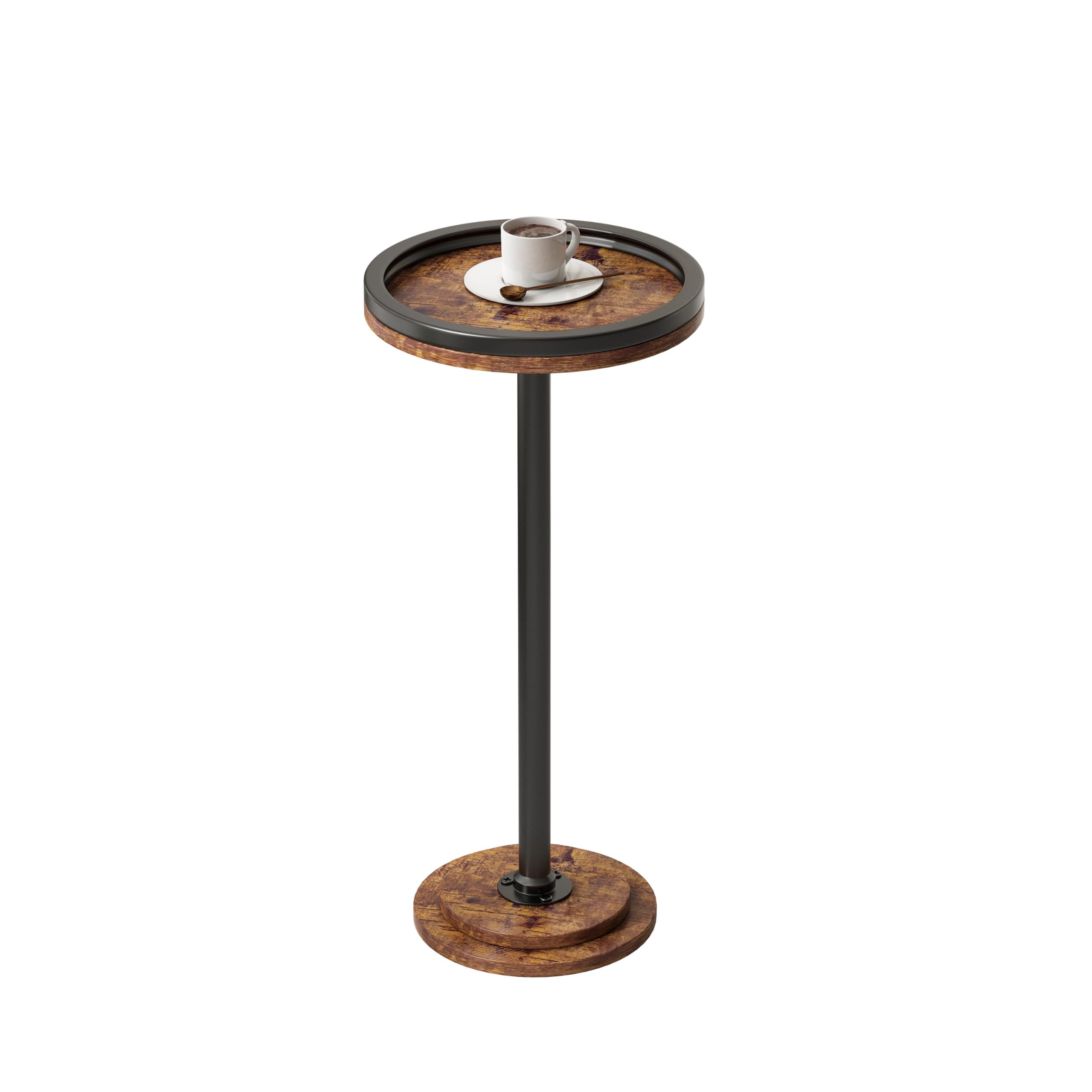 Photo 1 of **MISSING PARTS**
Small Side Table, Round Martini Drink Table for Small Spaces, Modern Accent Stand with Solid Metal Leg, Nightstand with Weighted Base Pedestal for Living Room, Bedroom and Office