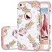 Fingic for iPhone 6 Case,iPhone 6S Case Pineapple, Slim Floral Pineapple Design Case Anti-Scratch&Slip Cover Hard PC Soft Rubber Silicone Cover Case for iPhone 6/ 6S 4.7'',Cute Pineapple/Rose Gold