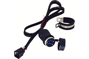 Auxazalux Motorcycle Phone Charger, Input 12V Output 5V 3.1A, Dual USB GPS Tablet Adapter Charger for Honda CRF250L CRF300L 2017-2022 with Waterproof Cap, 35inch/90cm Long