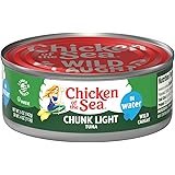 Chicken of the Sea Chunk Light Tuna in Water, Wild Caught Tuna, 5 oz. Can (Pack of 10)