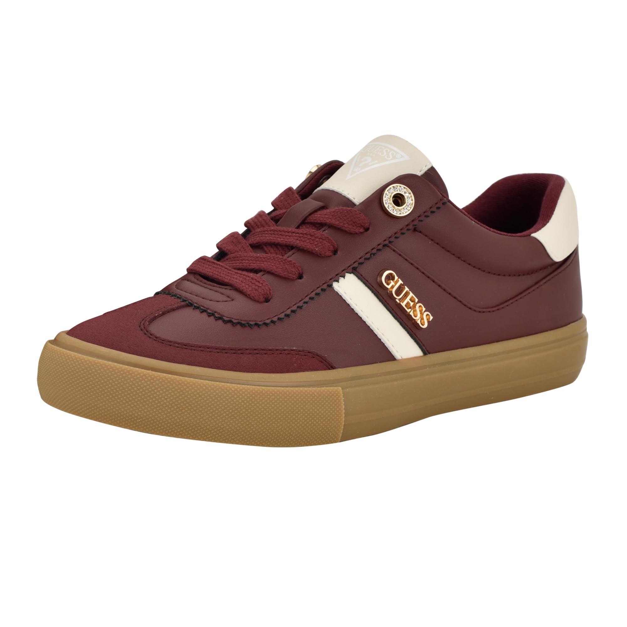 Guess Women’s Loui Sneaker, Medium Red/White 600, 5