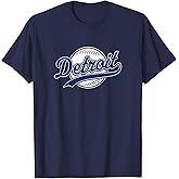 Detroit Tee Vintage Baseball Throwback Retro Design T-Shirt