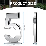 Vicloon 3D Door Numbers 3 Inches Self-Adhesive Silver Waterproof Address Numbers view 2