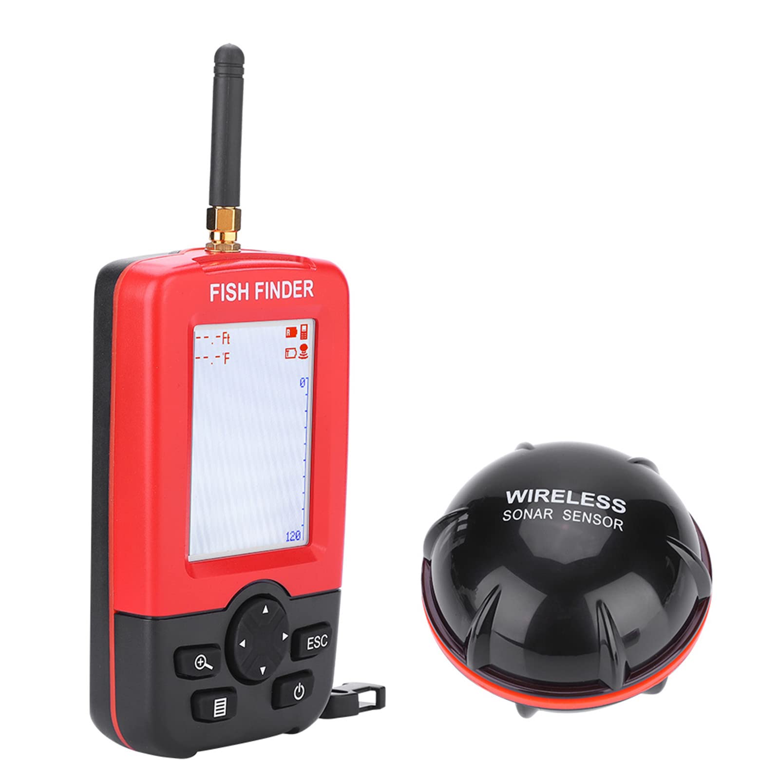 Fish Finder, 100M Wireless Sonar Sensor Fishfinder Echo Sounder Fish FinderTackle Accessory