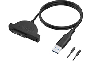 ELFJMZP Slimline SATA to USB 2.0 Adapter Cable for Laptop CD/DVD Drive – 7+6 Pin 13Pin Slim SATA Converter for External Optic