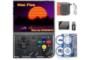 FINGEREVO Miyoo Mini Plus Handheld Game Console 3.5-inch 640*480 IPS Screen 3000mAh Miyoo-mini+ with Portable Case Transparent Black