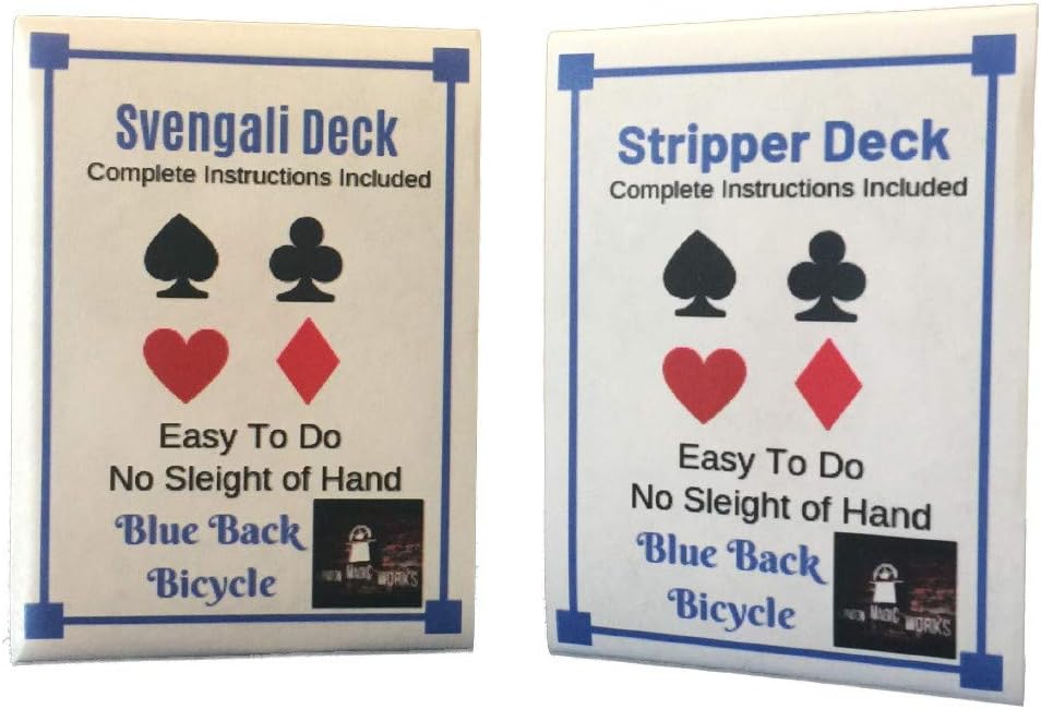 London Magic Works Blue Stripper Deck, Blue Svengali Deck, and Over 200 Tricks You Can Master!