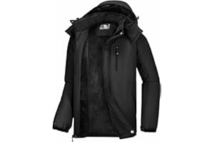 CAMELSPORTS Mens Winter Jacket Waterproof Warm Snow Ski Jackets Faux Fur Fleece Rain Coats with Removable Hood