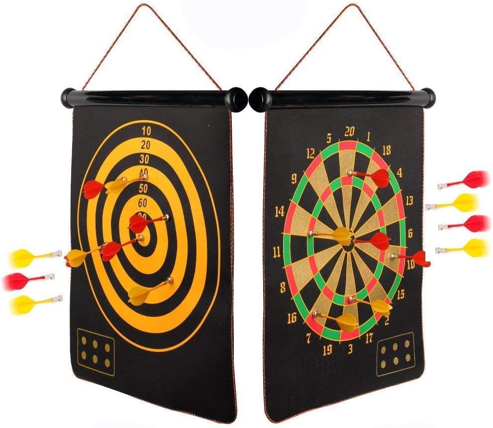 Dart Board with 6pcs Dart Flights for Kids and